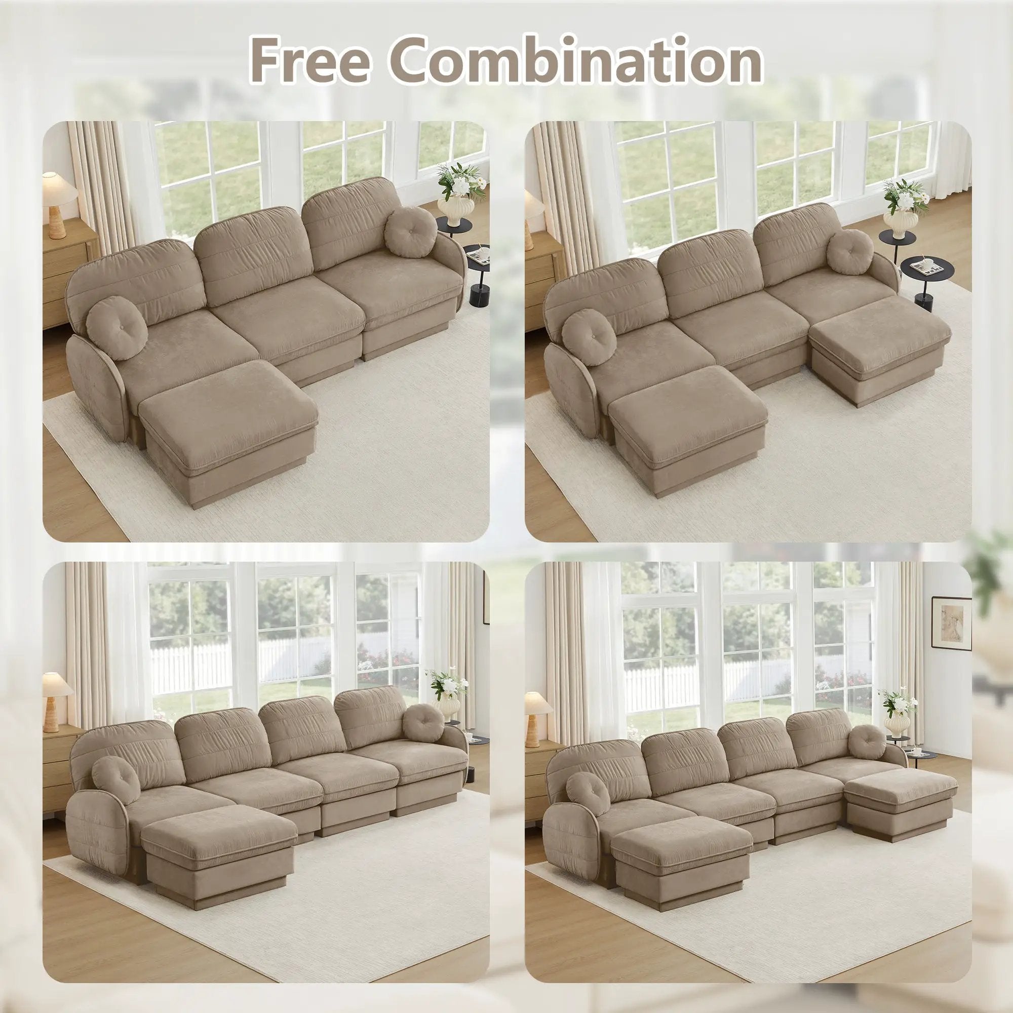 Chenille Cloud L-Shaped Loveseat Sofa by HouseOfZazla