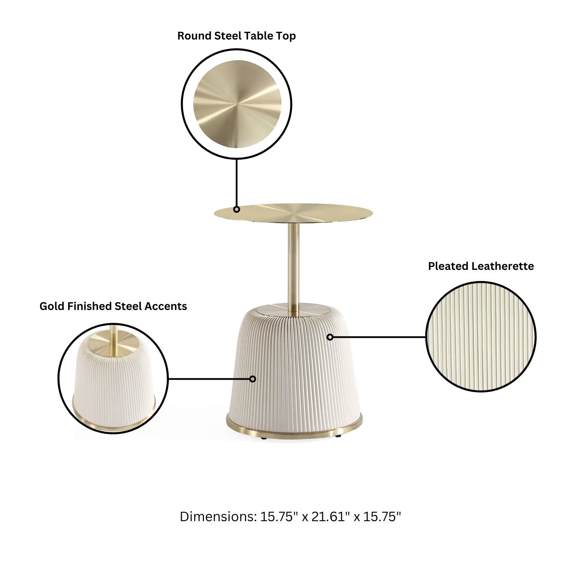 Anderson - Upholstered End Table With Round Top by HouseOfZazla