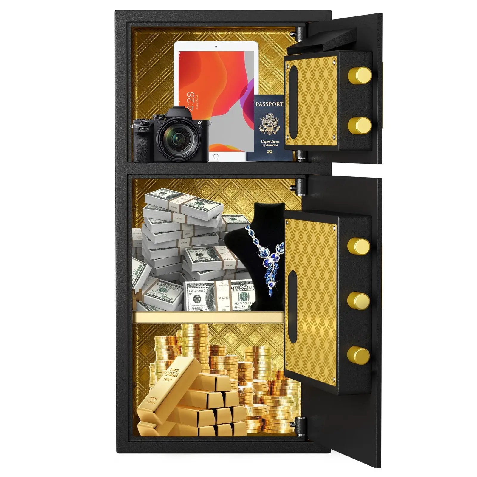 Large Double Door Coin Operated Safe, Digital Security Safe With Fireproof And Waterproof Bag by HouseOfZazla