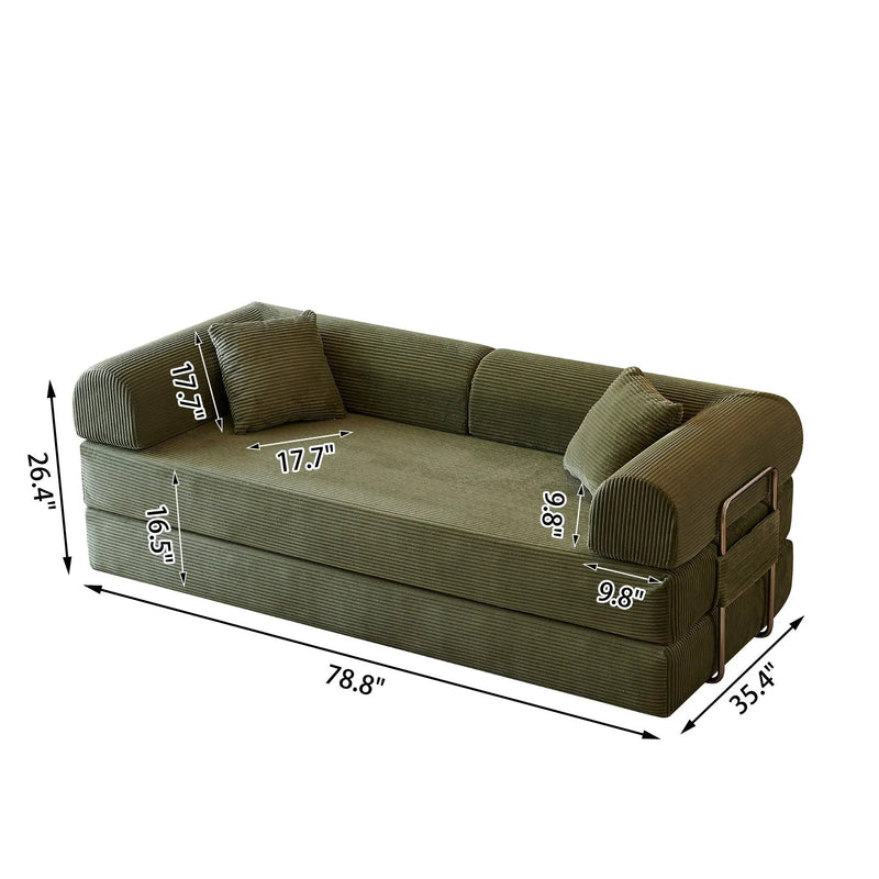 78.8" Compression Sofa - Convertible Floor Sofa Bed by HouseOfZazla