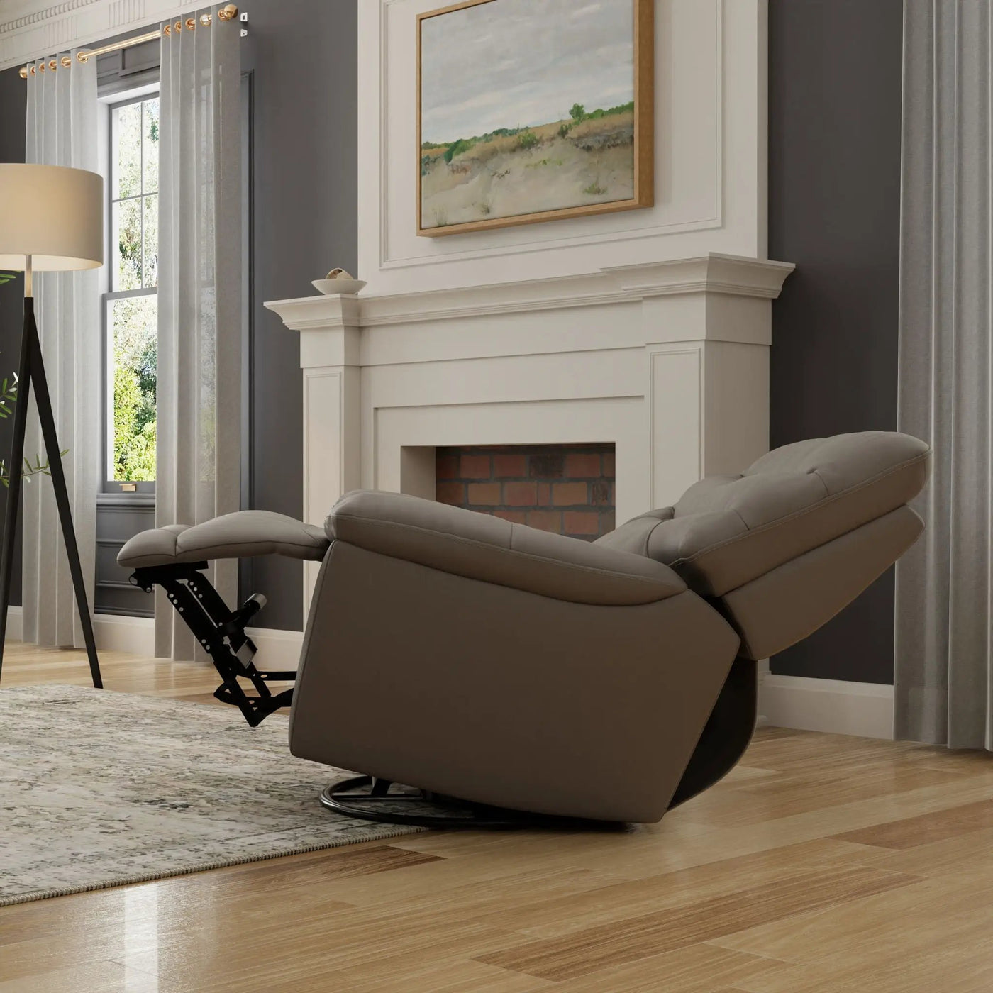 Oslo Antelope - Swivel Glider Recliner With Manual Footrest by Unique Piece Furniture