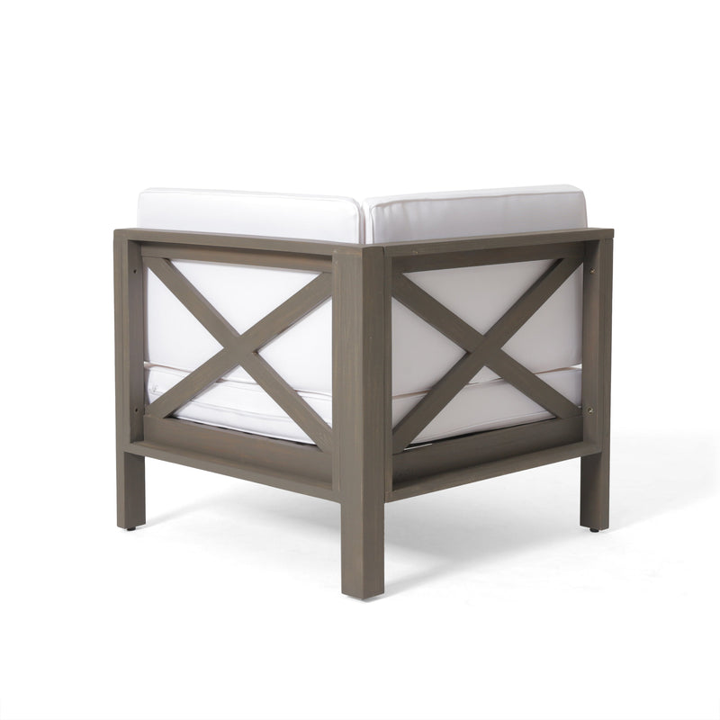 Brava X-Back 4-Piece White Outdoor Sofa Set by HouseOfZazla