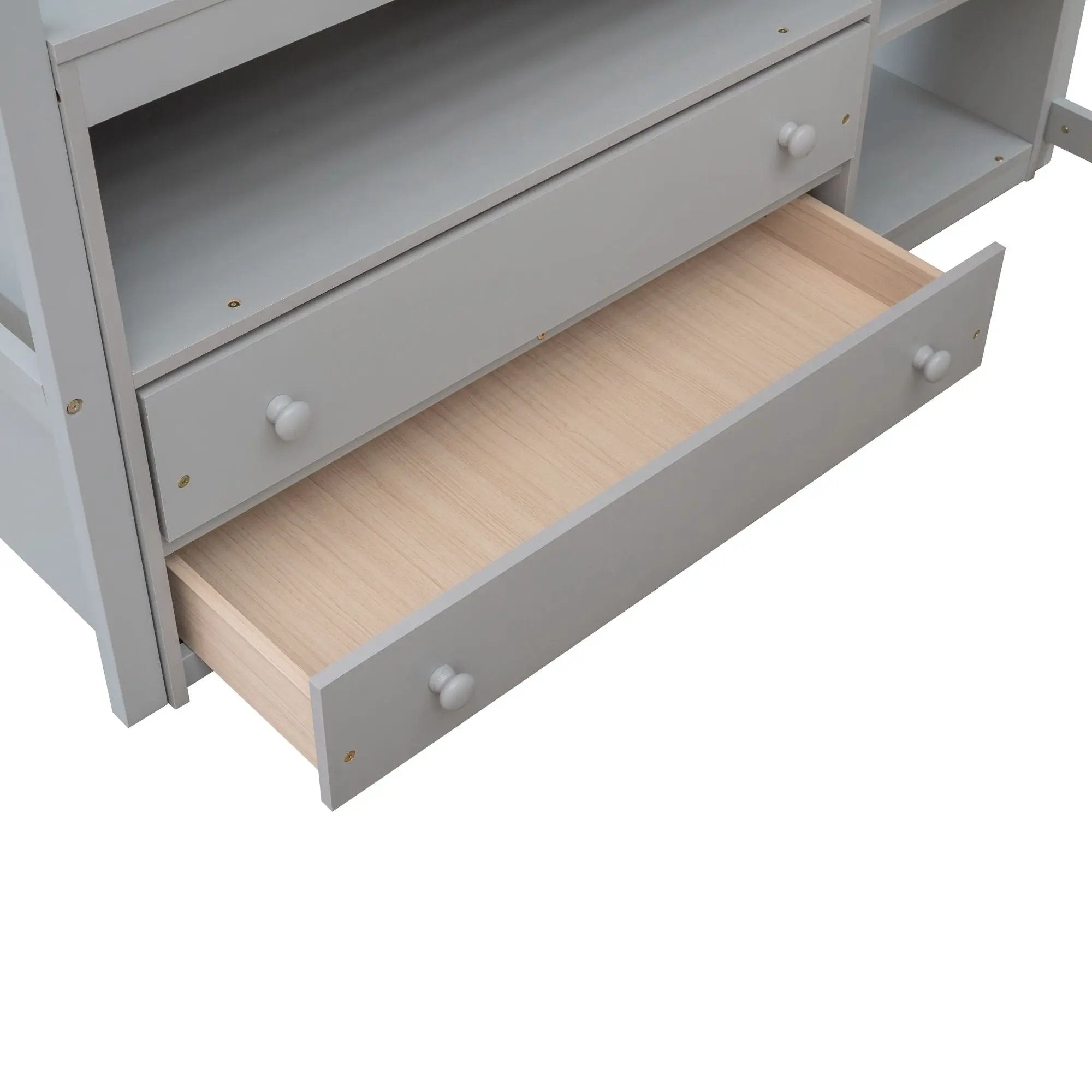 Modern Loft Bed With Built In Desk, Shelves, And 2 Drawers by Unique Piece Furniture