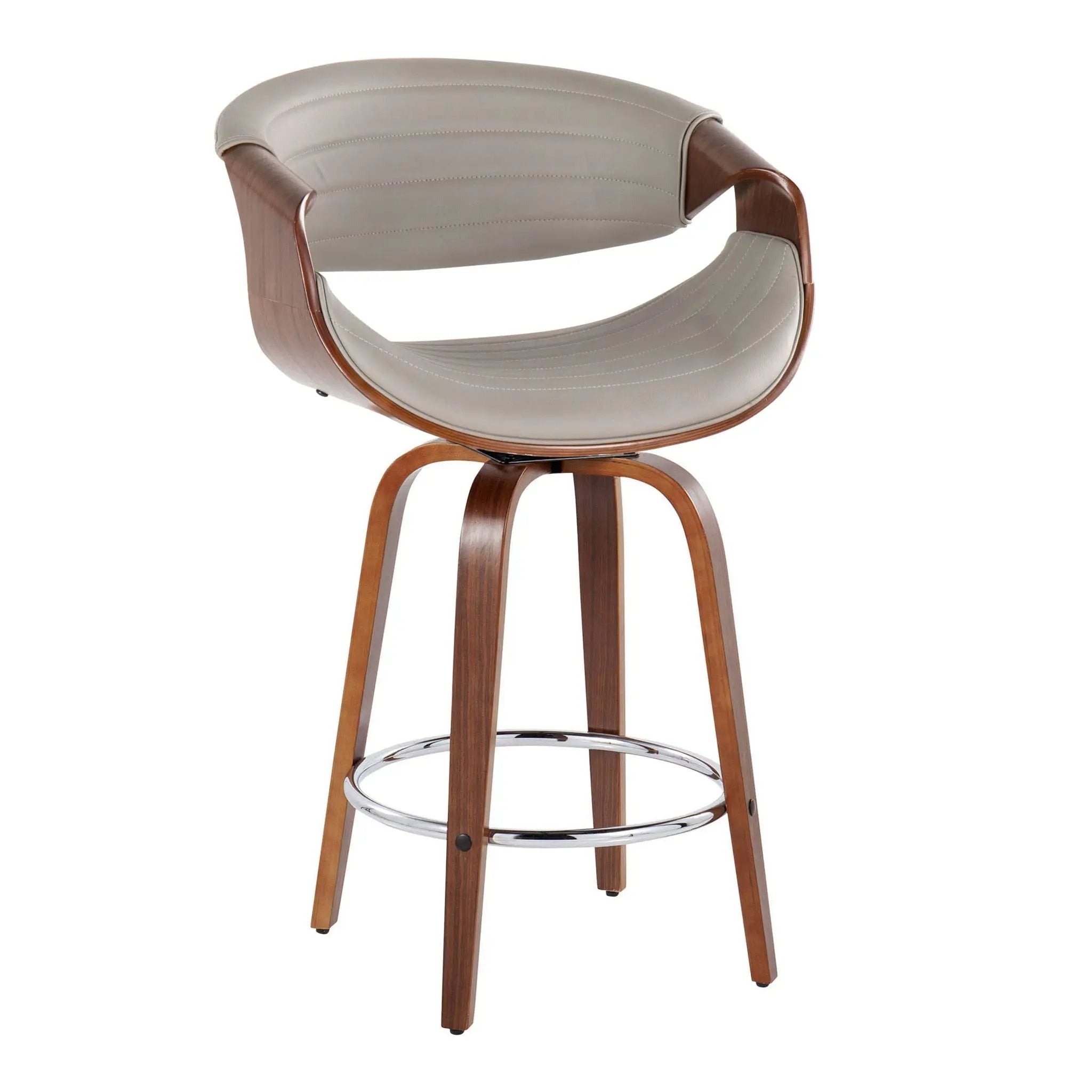 Symphony - Mid Century Modern Fixed Height Counter Stool & Swivel With Round Footrest (Set of 2) by Unique Piece Furniture