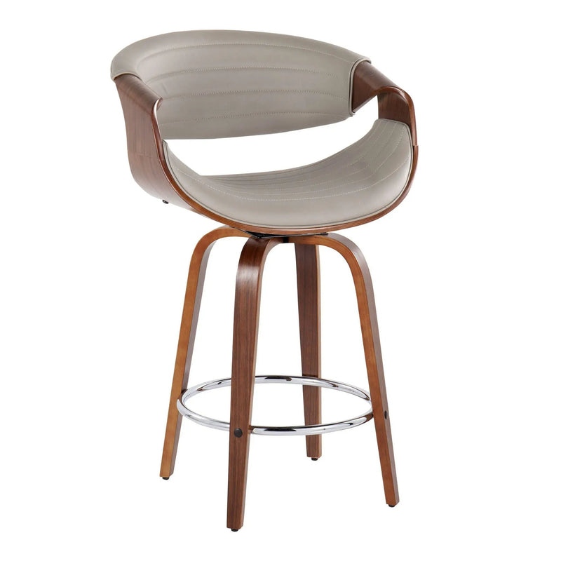 Symphony - Mid Century Modern Fixed Height Counter Stool & Swivel With Round Footrest (Set of 2) by Unique Piece Furniture