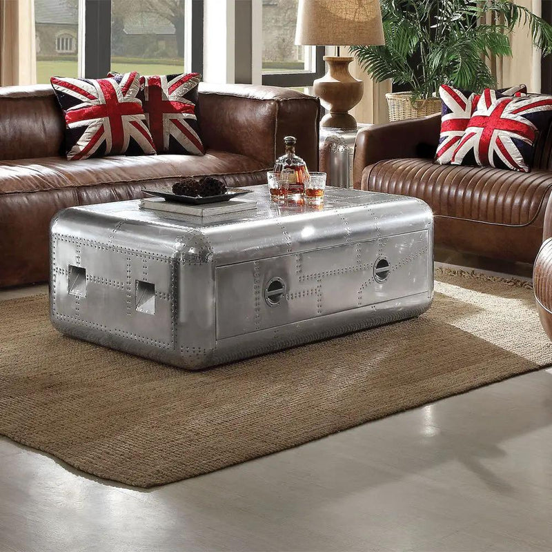 Brancaster - 19" Coffee Table - Aluminum by Unique Piece Furniture