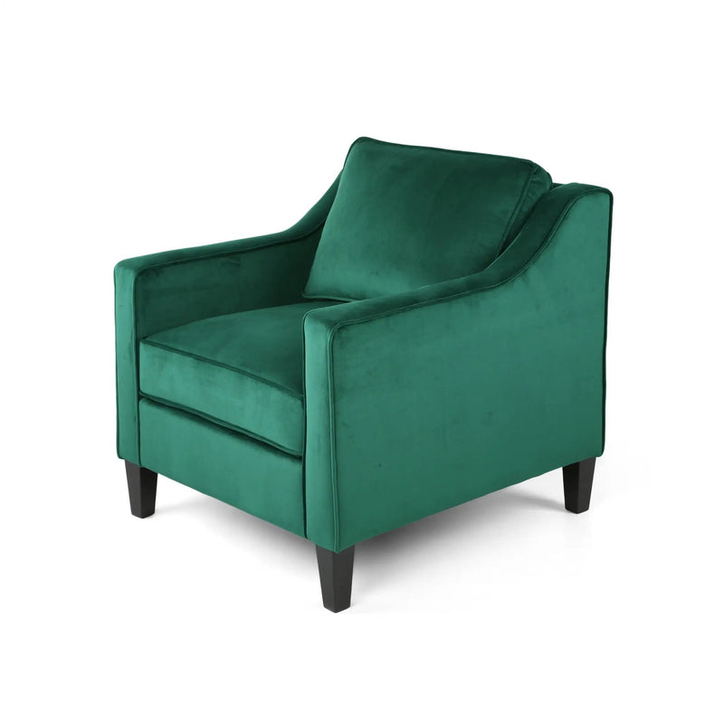 Green Velvet Upholstered Club Chair, photo 5 of 10