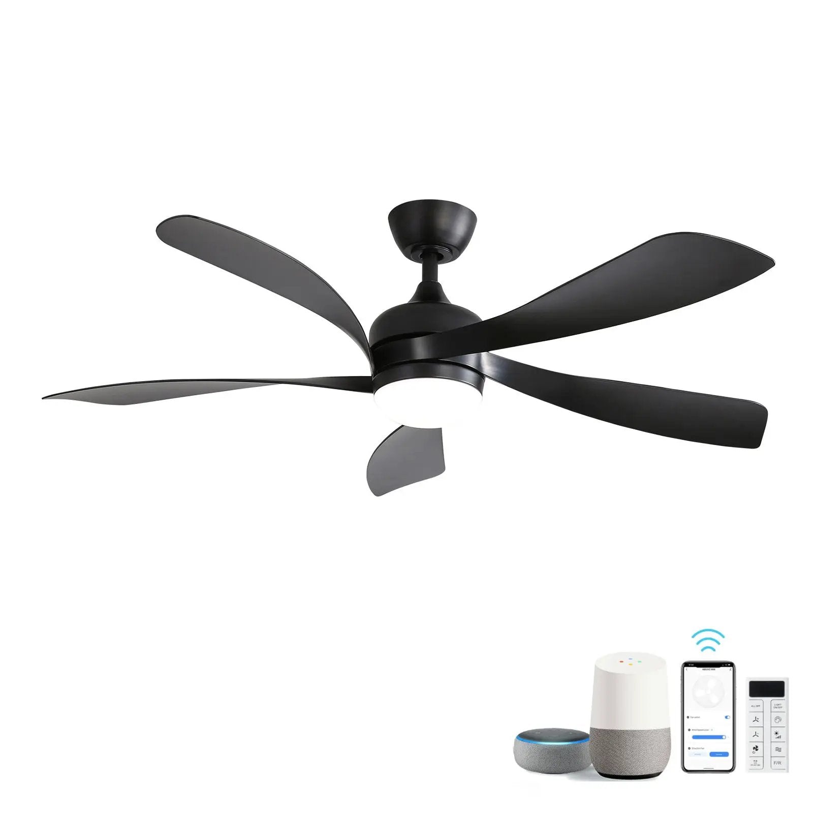 Ceiling Fan with DC Motor and Integrated Light by HouseOfZazla