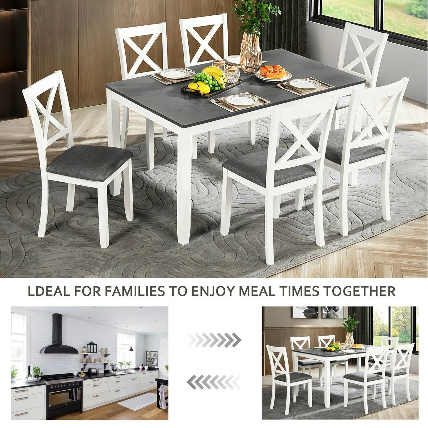 Kitchen Dining Set, Rectangular Dining Table by Unique Piece Furniture