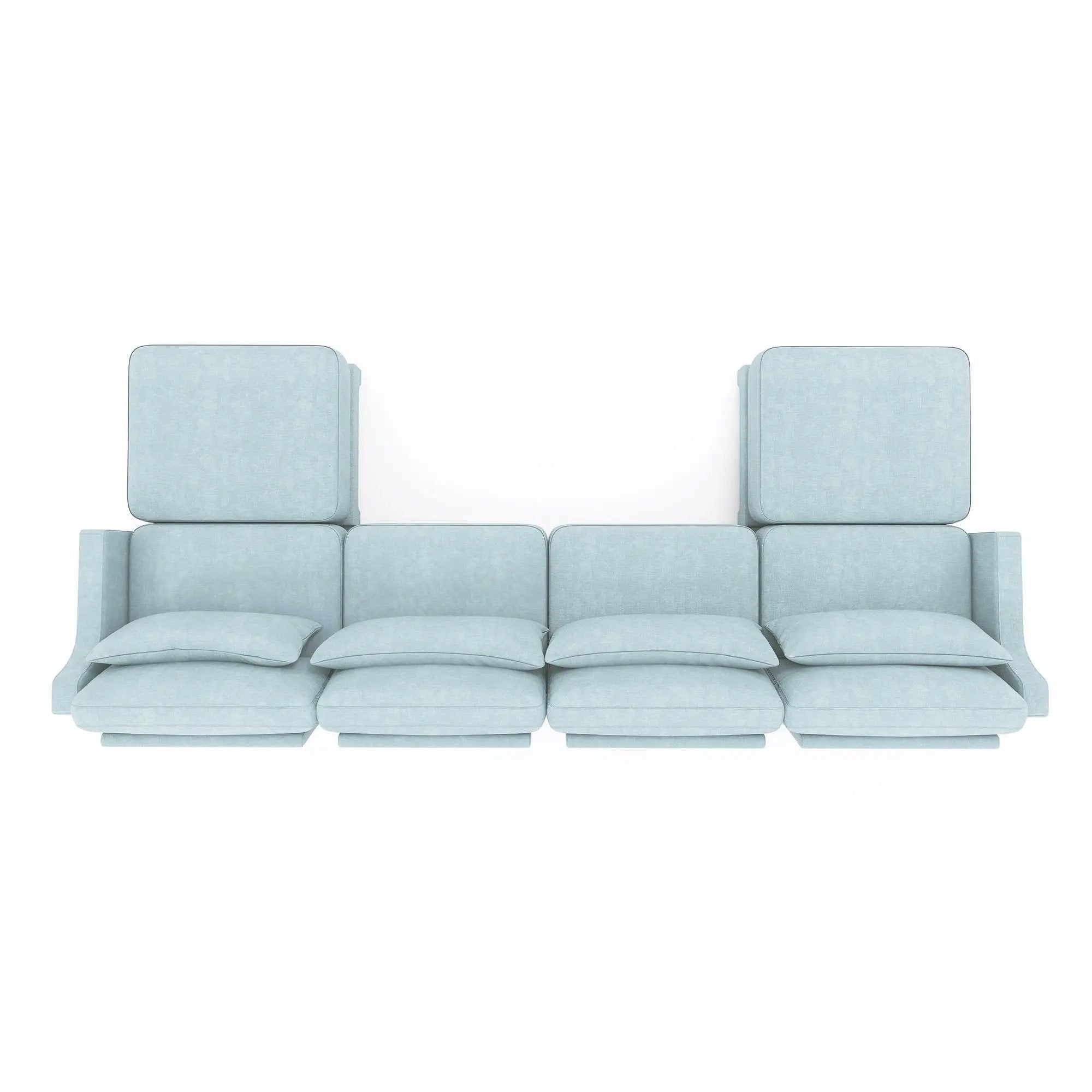 Stylish Sofa With Ottoman And Lumbar Pillows, Ergonomic Design by HouseOfZazla