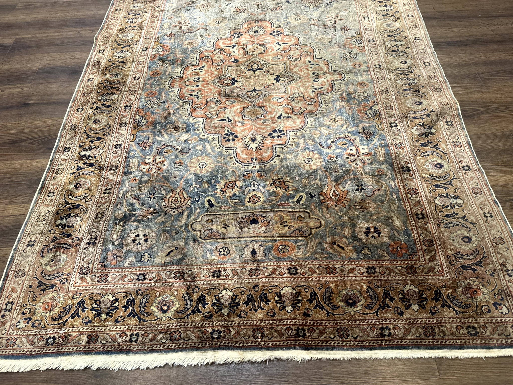 Silk Turkish Kayseri Rug 5x7, Light Blue by Jewel Rugs