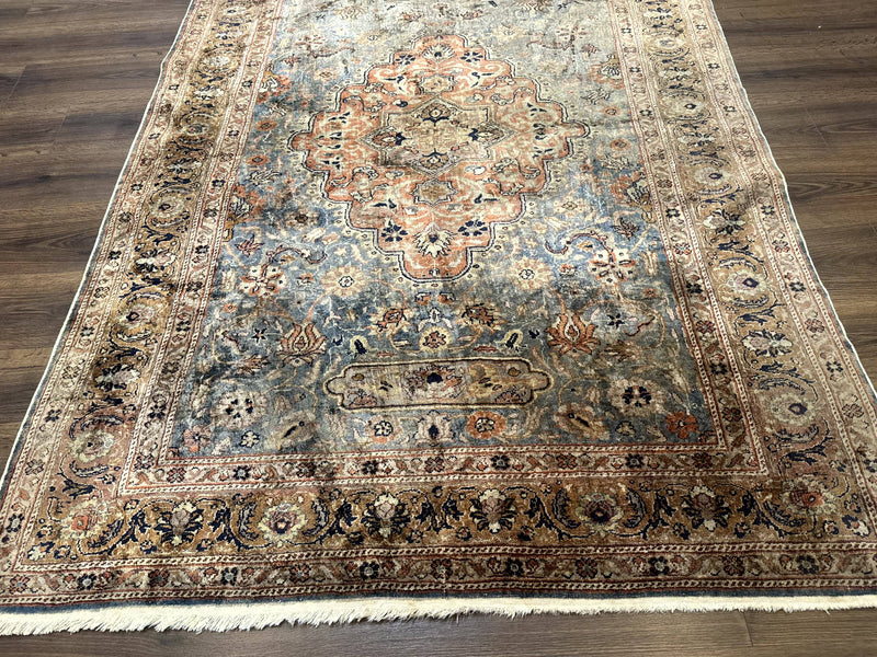 Silk Turkish Kayseri Rug 5x7, Light Blue by Jewel Rugs