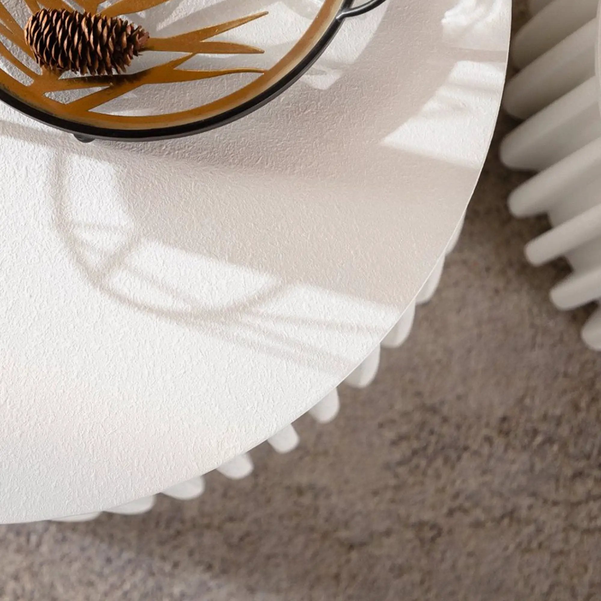 White Round Storage Table Set with Lift-Off Lid by HouseOfZazla