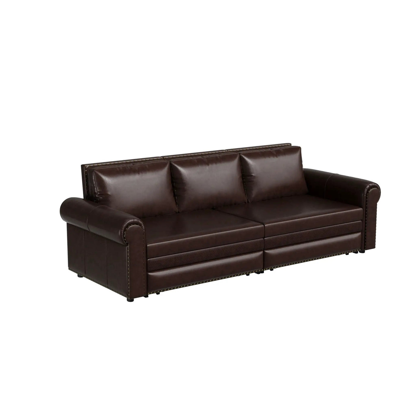 3 In 1 Convertible Sleeper Sofa With Nailhead Trim & Rolled Arm by HouseOfZazla