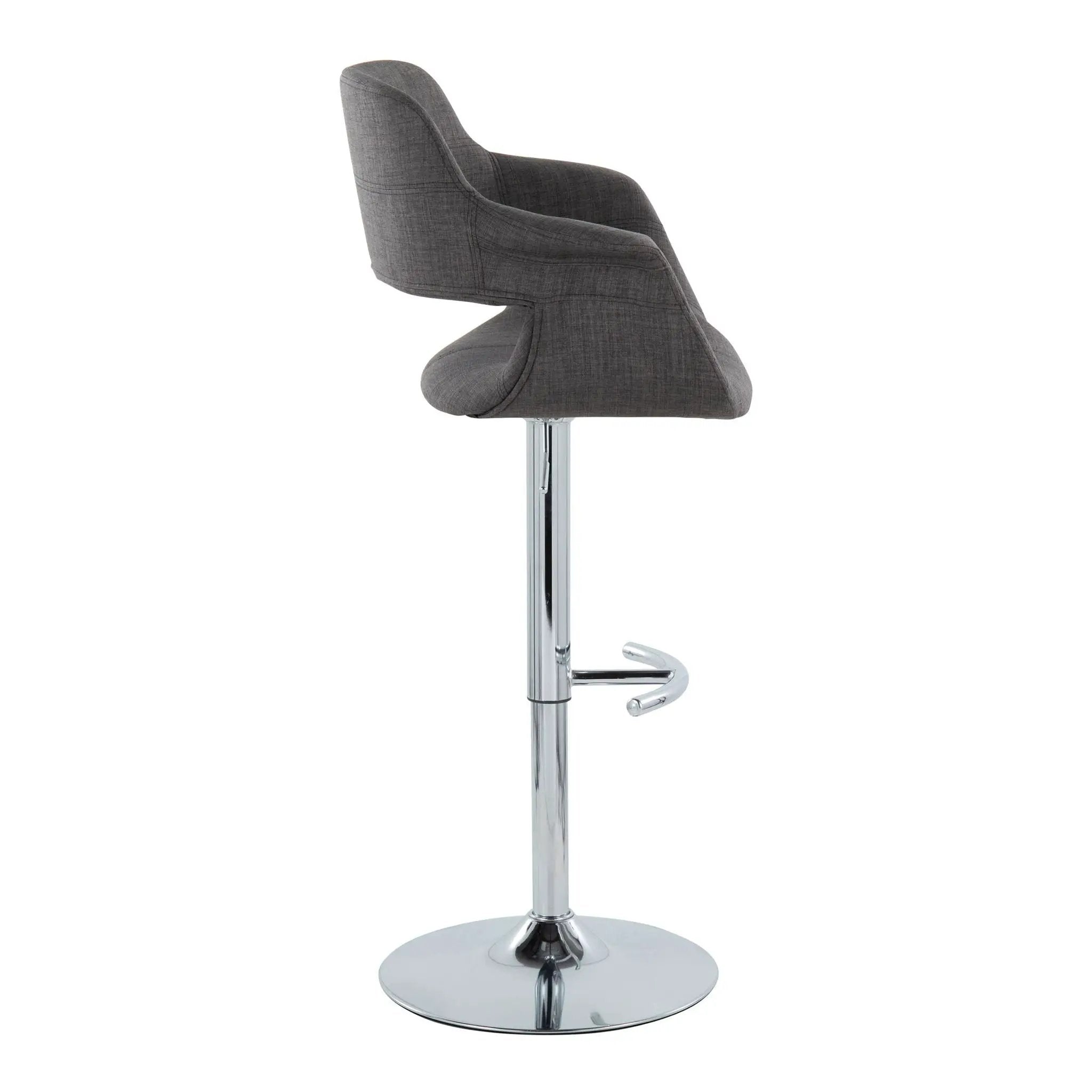 Vintage Flair - Mid Century Modern Adjustable Barstool With Swivel With Rounded T Footrest (Set of 2) by HouseOfZazla