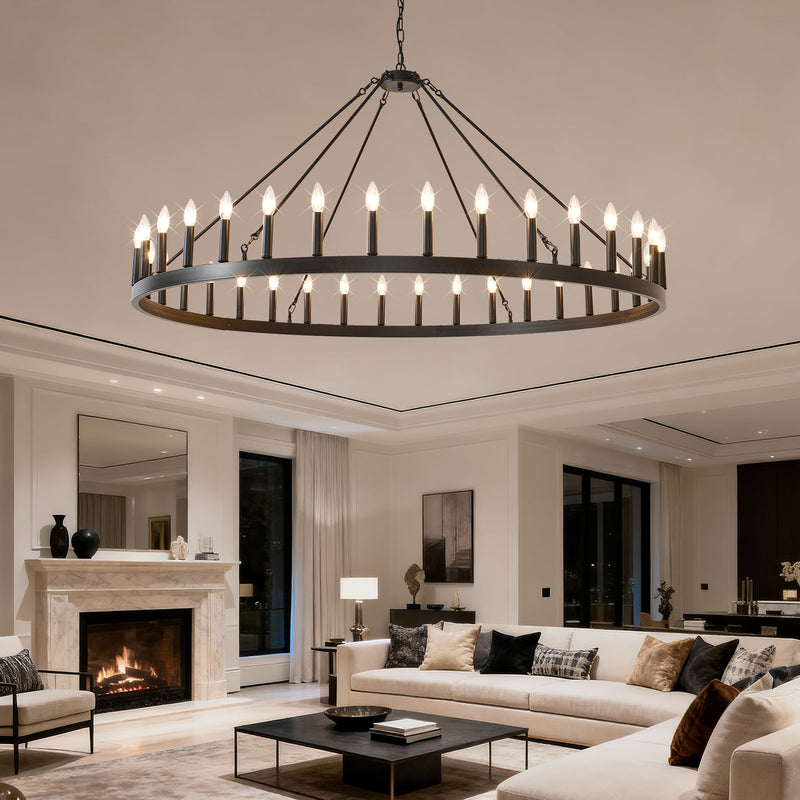 59.1 Inch 36-Light Wagon Wheel Chandelier by HouseOfZazla