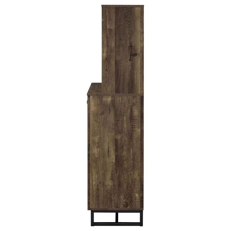 Mendoza 2-door Home Bar Cabinet Wine Storage Rustic Oak by Unique Piece Furniture