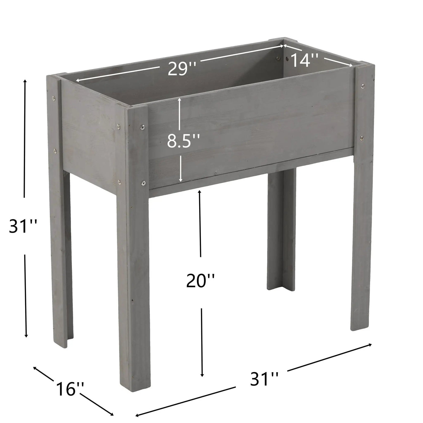 Raised Garden Bed With Legs, Elevated Planter Box For Outdoor Plants by HouseOfZazla