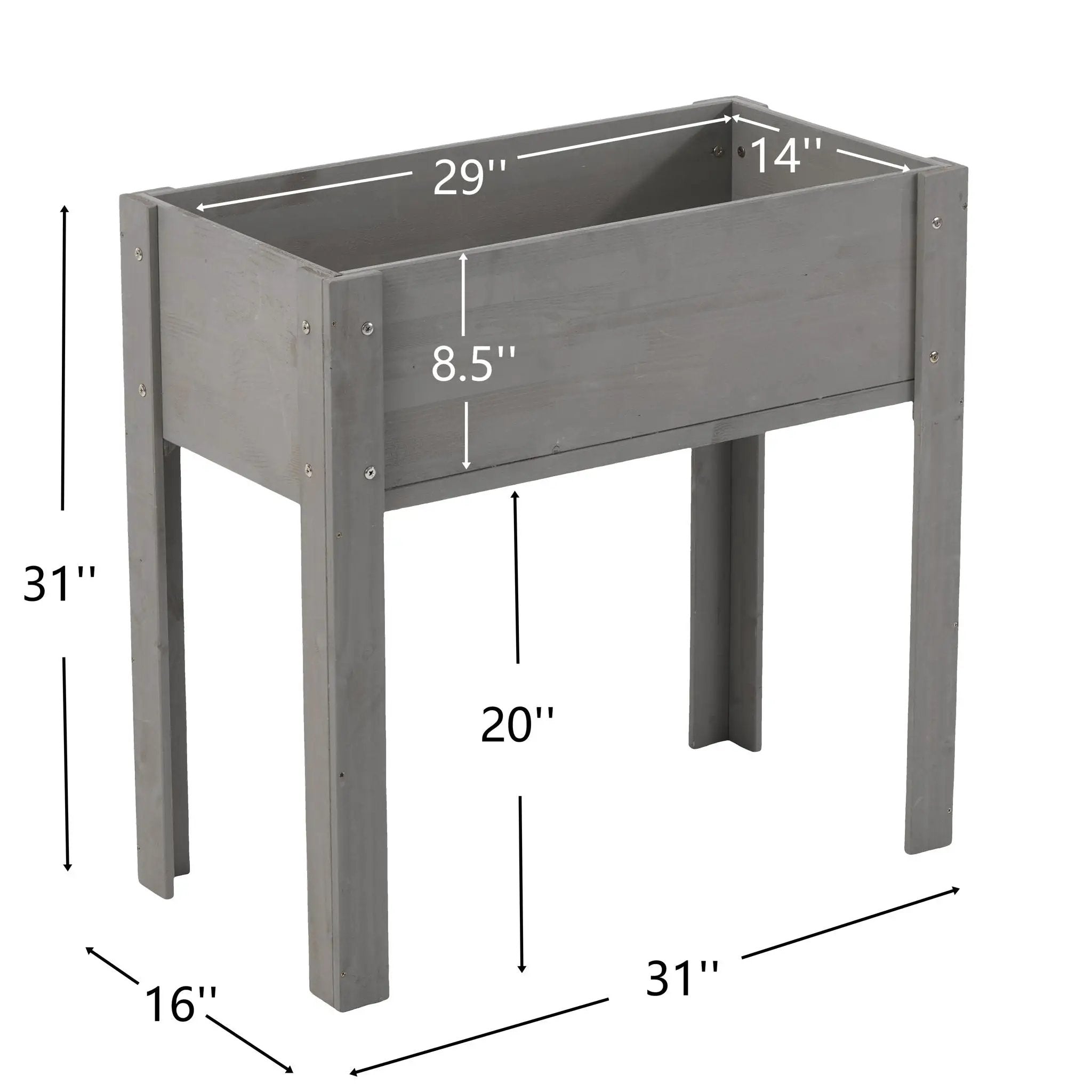 Raised Garden Bed With Legs, Elevated Planter Box For Outdoor Plants by HouseOfZazla