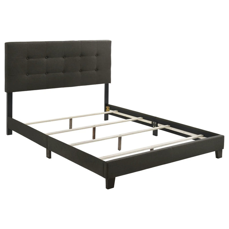 Mapes Upholstered Eastern King Panel Bed Charcoal by Unique Piece Furniture