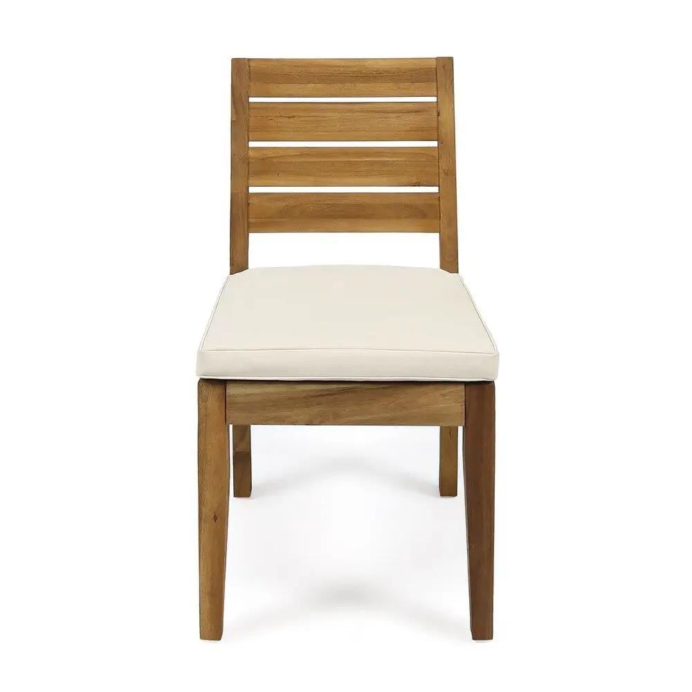 Outdoor 7 Piece Dining Set With Cushions - Sandblasted Natural / Beige by HouseOfZazla