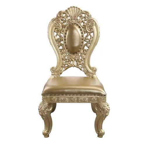 Seville - Side Chair (Set of 2) - Synthetic Leather & Gold by Unique Piece Furniture