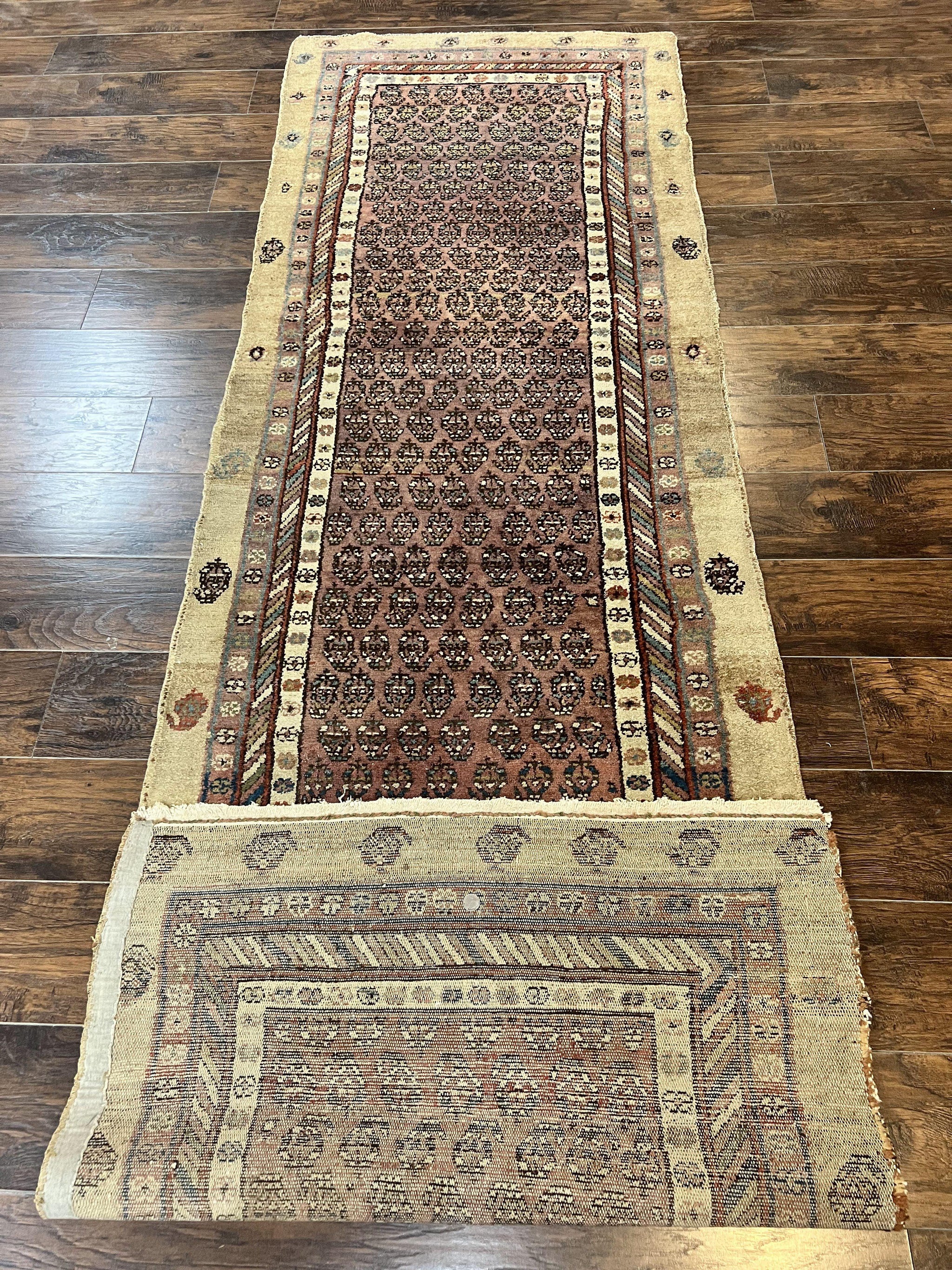 Antique Persian Sarab Runner Rug 3x11, Wool Camel Hair, Tribal Carpet for Hallway 3 x 11, Antique 1920s Rug, Handmade by Jewel Rugs