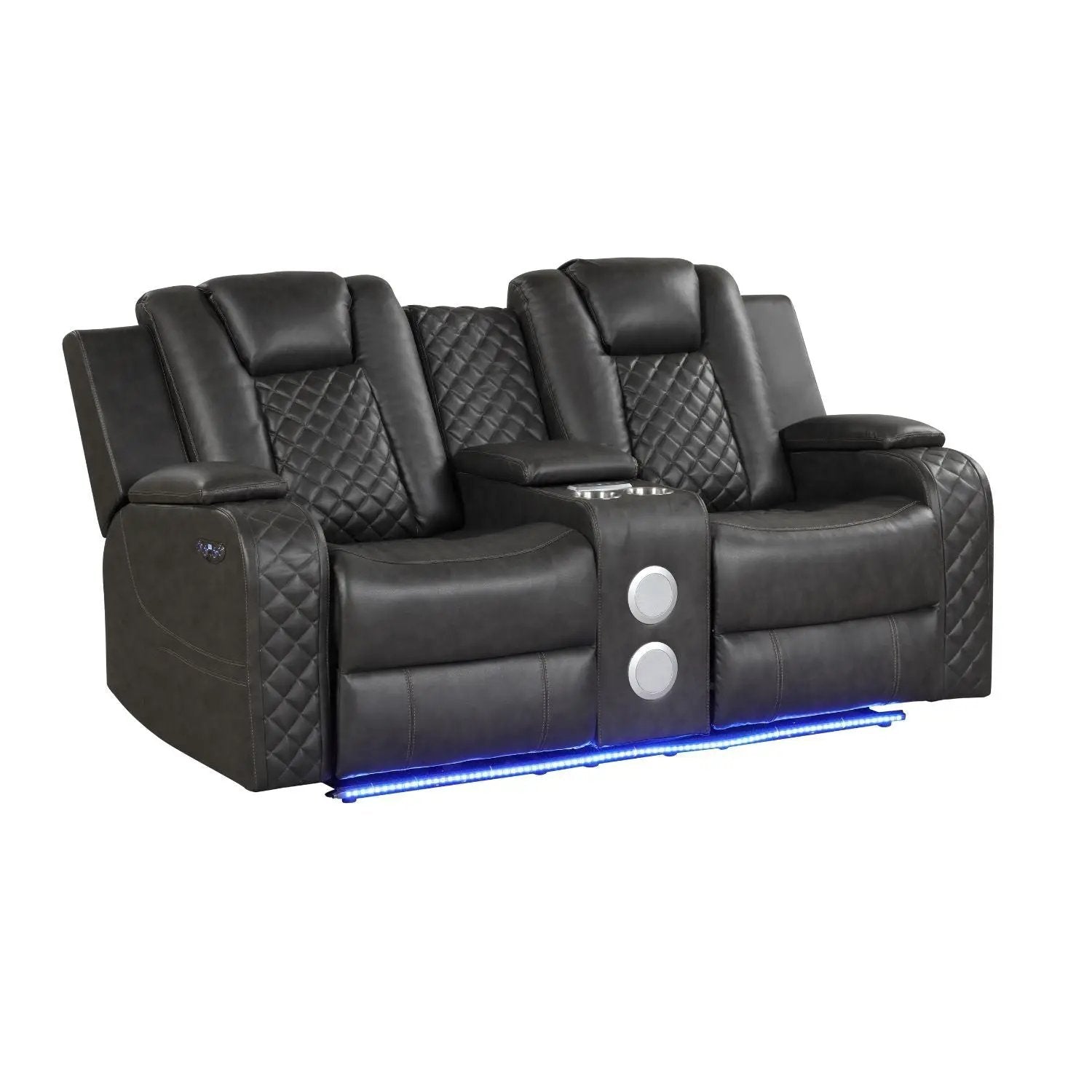 Benz - Power Reclining Loveseat With LED Lighting And Built In USB by HouseOfZazla