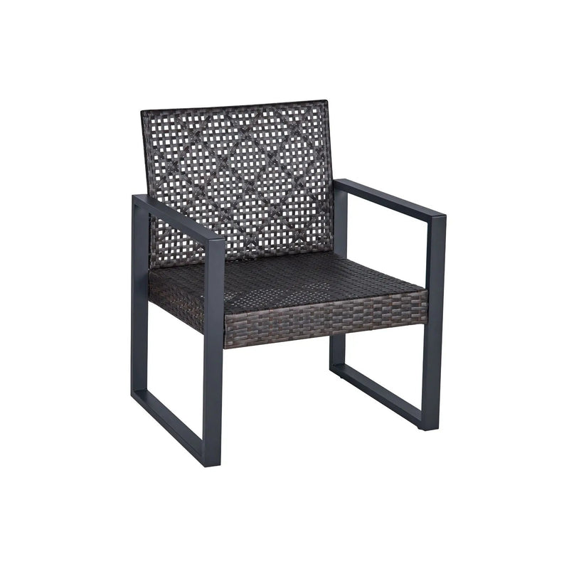 4 Piece Patio Furniture Set With Acacia Wood Table Top And Cushions by HouseOfZazla