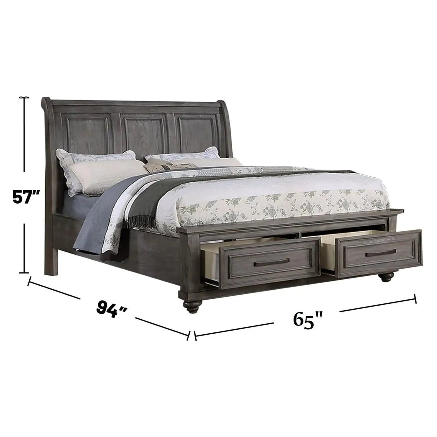 3 Piece Bedroom Set, Bed With 2 Nightstands by HouseOfZazla