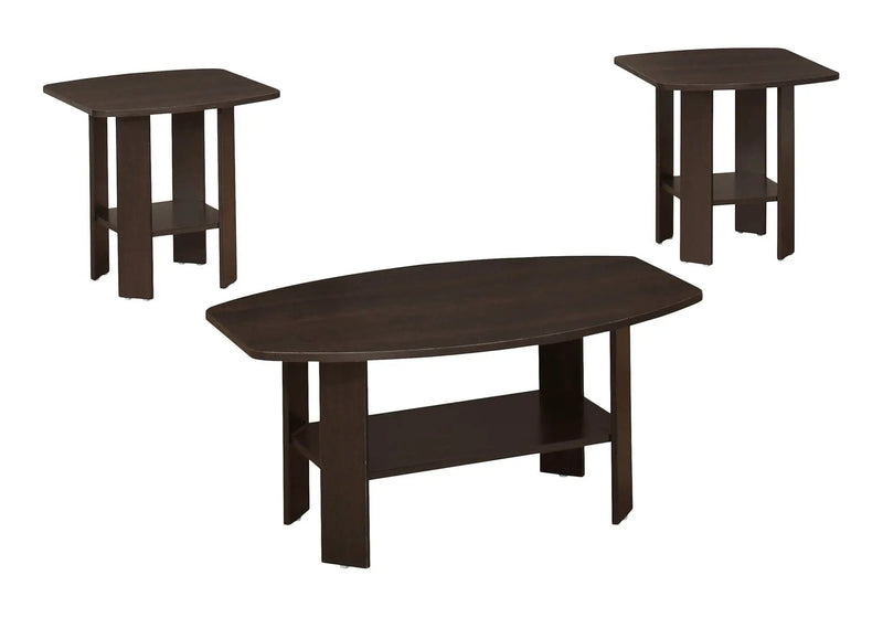 Table Set: Coffee, End, Side, Accent, Living Room, Transitional (Set of 3) - Espresso by Unique Piece Furniture