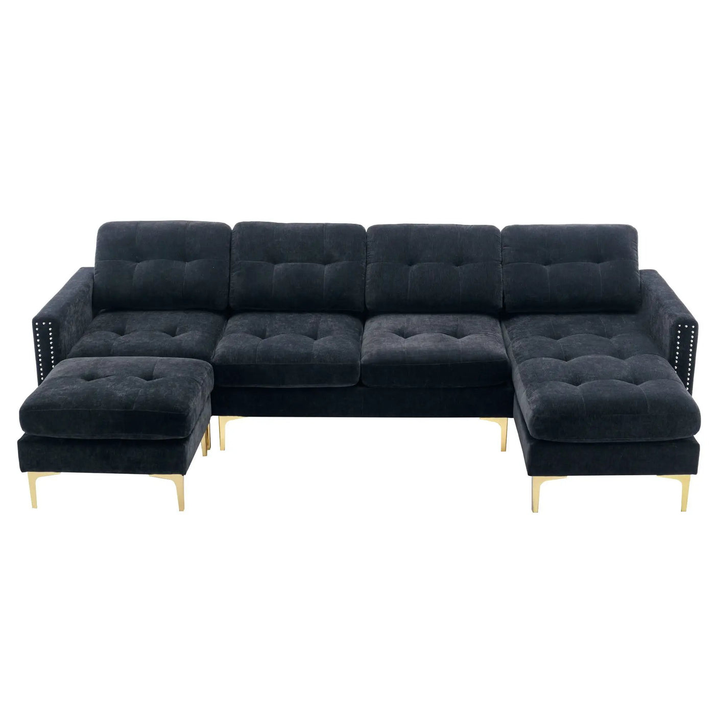 Modern L - Shape Convertible Sectional Sofa With Movable Ottoman by HouseOfZazla