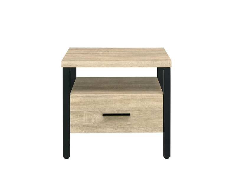 Oak Finish Nightstand with 1 Drawer and 1 Shelf by HouseOfZazla