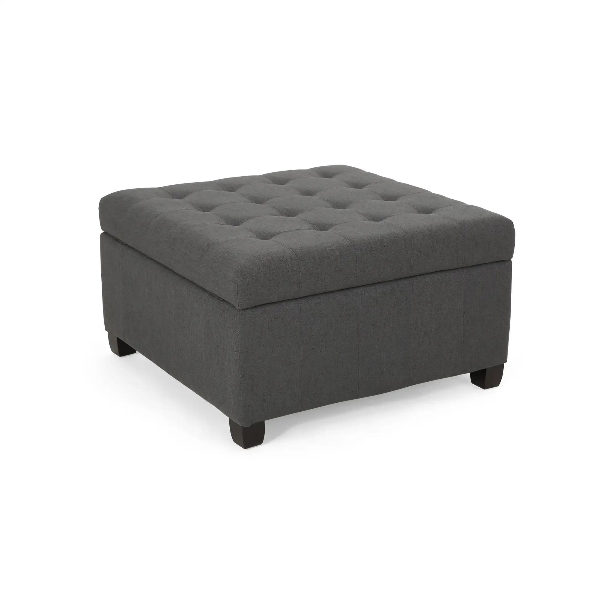 Upholstered Tufted Fabric Storage Ottoman by HouseOfZazla