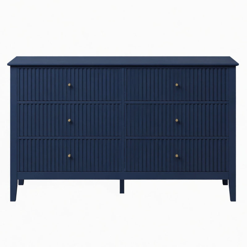 Modern 6 Drawer Fluted Dresser by HouseOfZazla