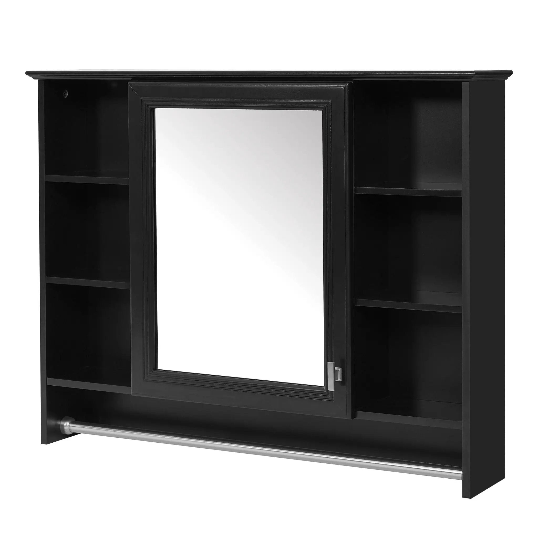 Modern Wall Mounted Mirror Cabinet With Adjustable Shelf, Soft Close Door, And Towel Bar by Unique Piece Furniture