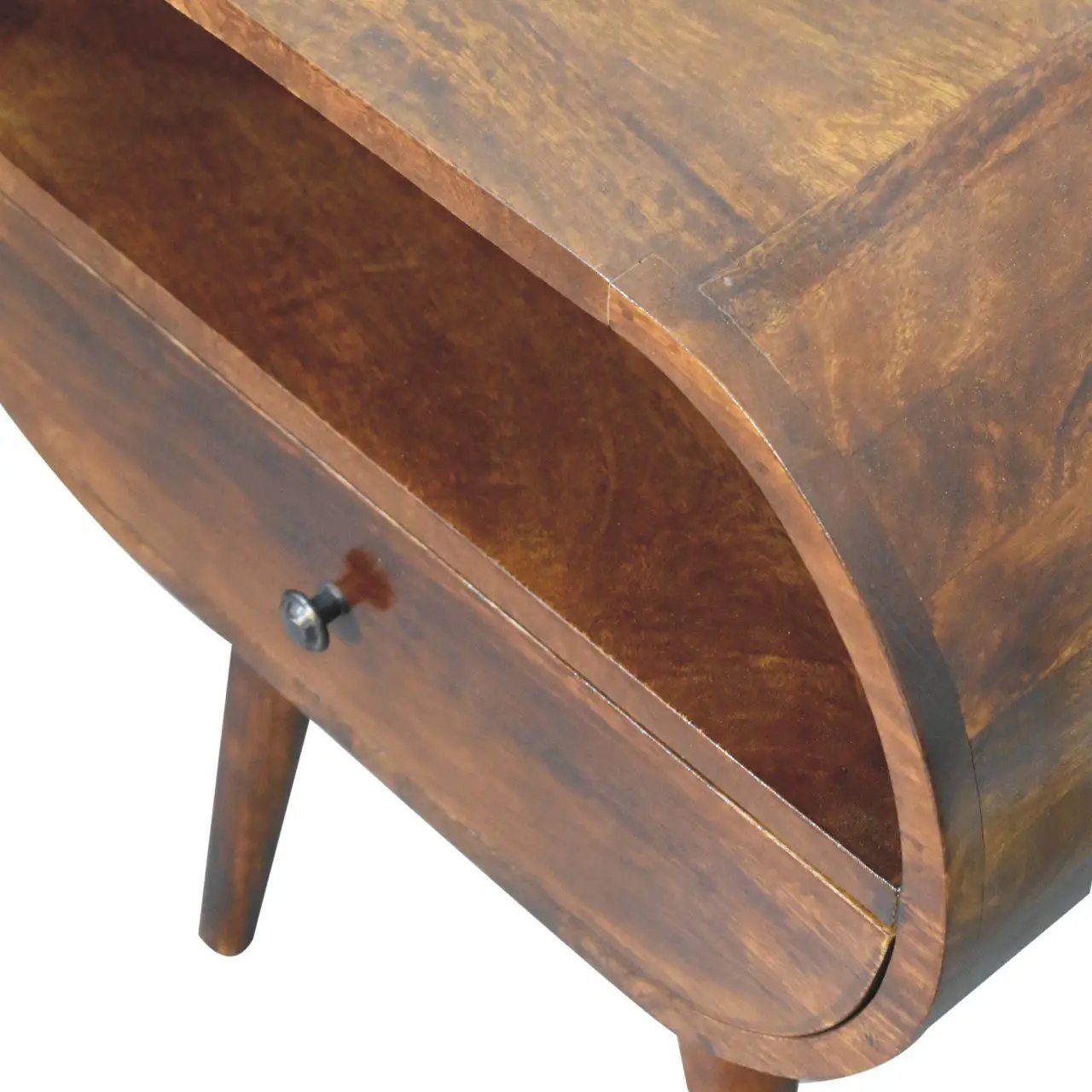 Large Chestnut Circular Bedside by Unique Piece Furniture