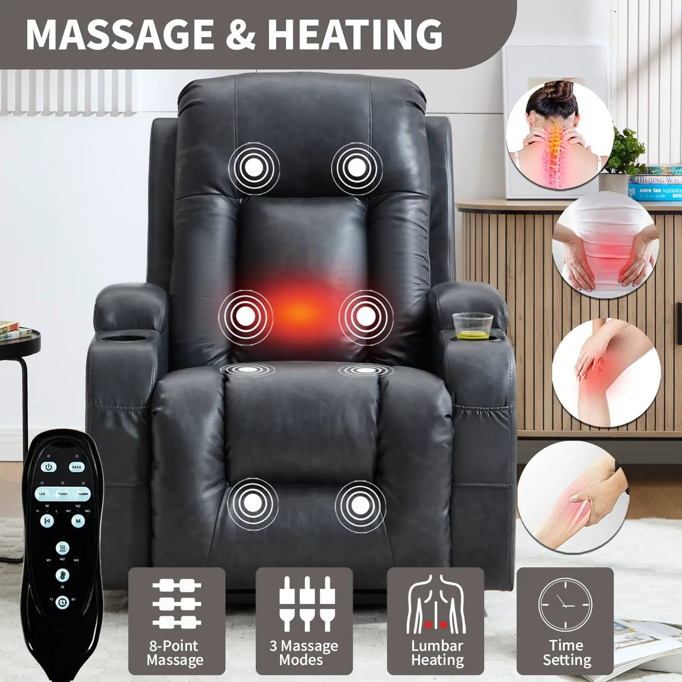 Dark Recliner with Power Lift Assistance by HouseOfZazla