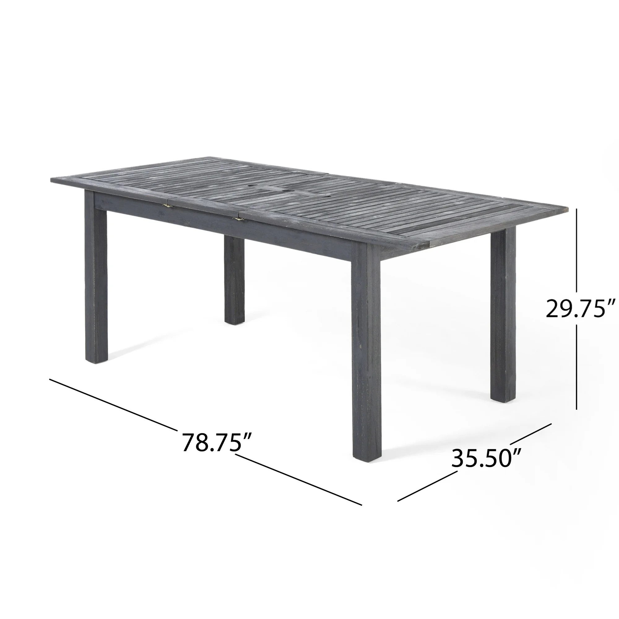 Outdoor Acacia Wood 7 Piece Expandable Dining Set, Sandblasted by HouseOfZazla