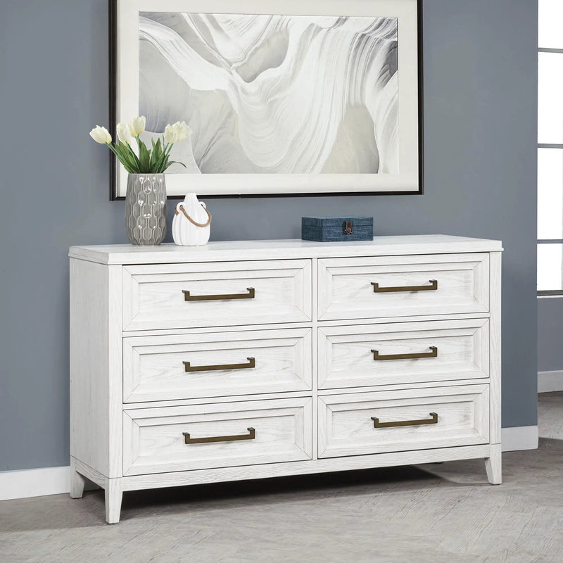 Inverness - 6 Drawer Bedroom Dresser - White by HouseOfZazla