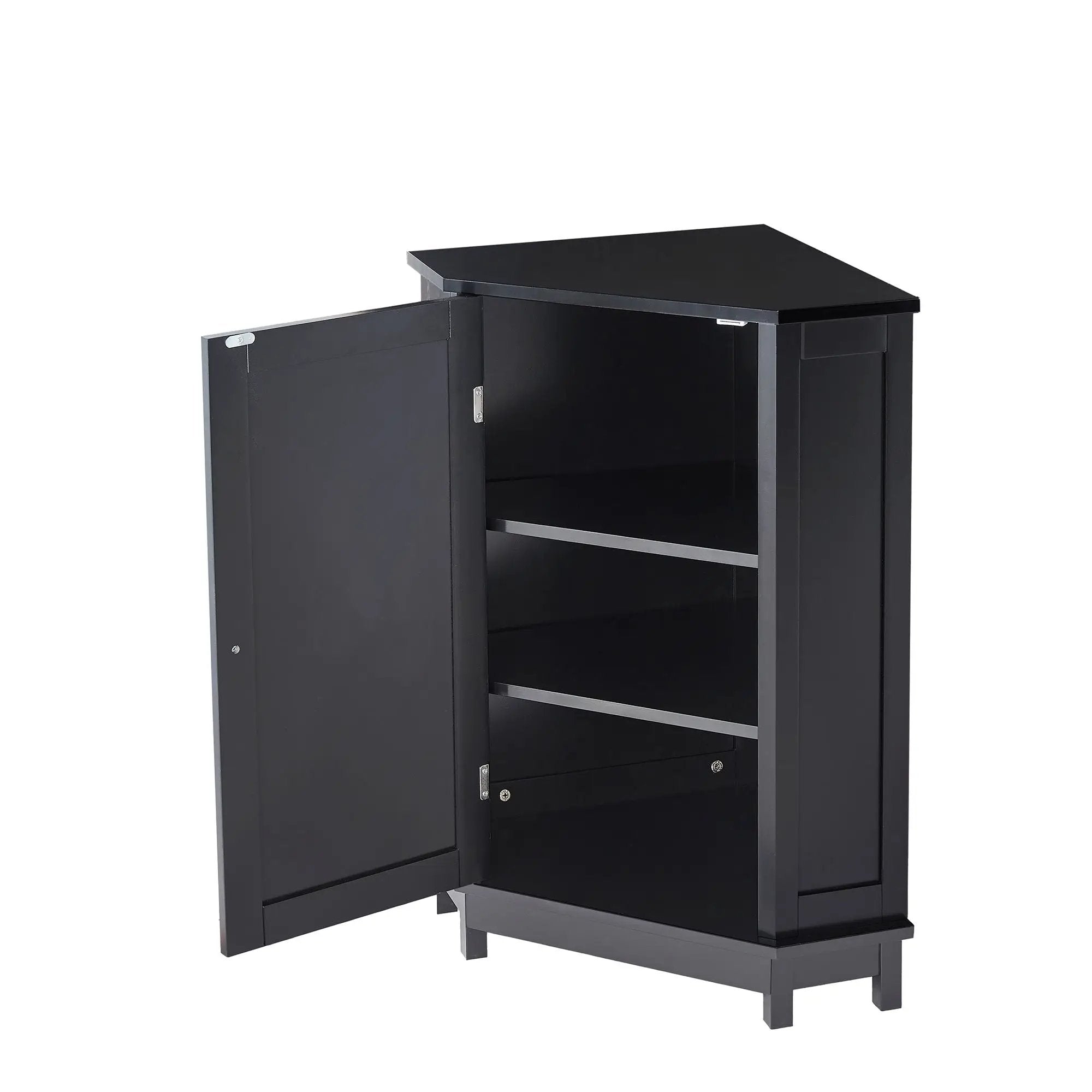 Bathroom Cabinet Triangle Corner Storage Cabinet With Adjustable Shelf Modern Style