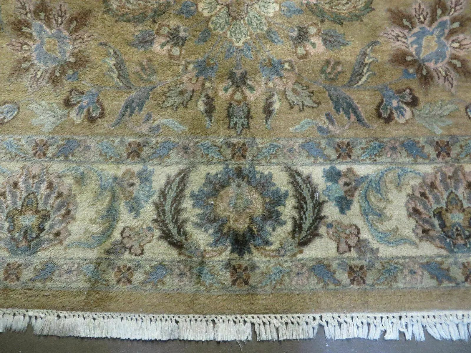5' 6" X 9' Vintage Handmade Jaipur Indian Floral Oriental Wool Rug Veg Dyes by Jewel Rugs