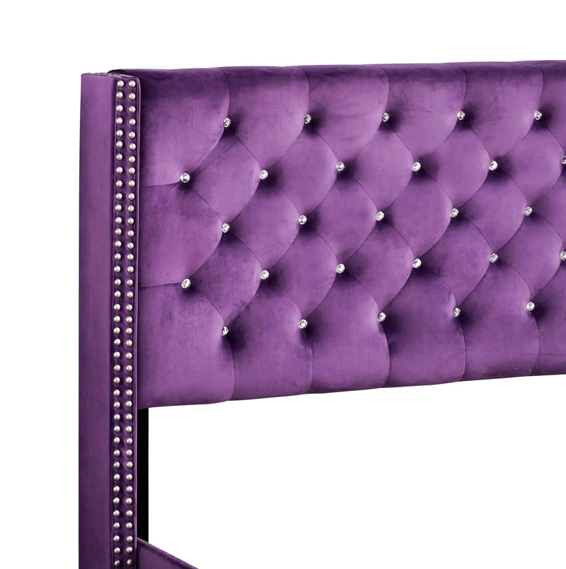 Upholstered Nailhead Trim Chic Bed by HouseOfZazla