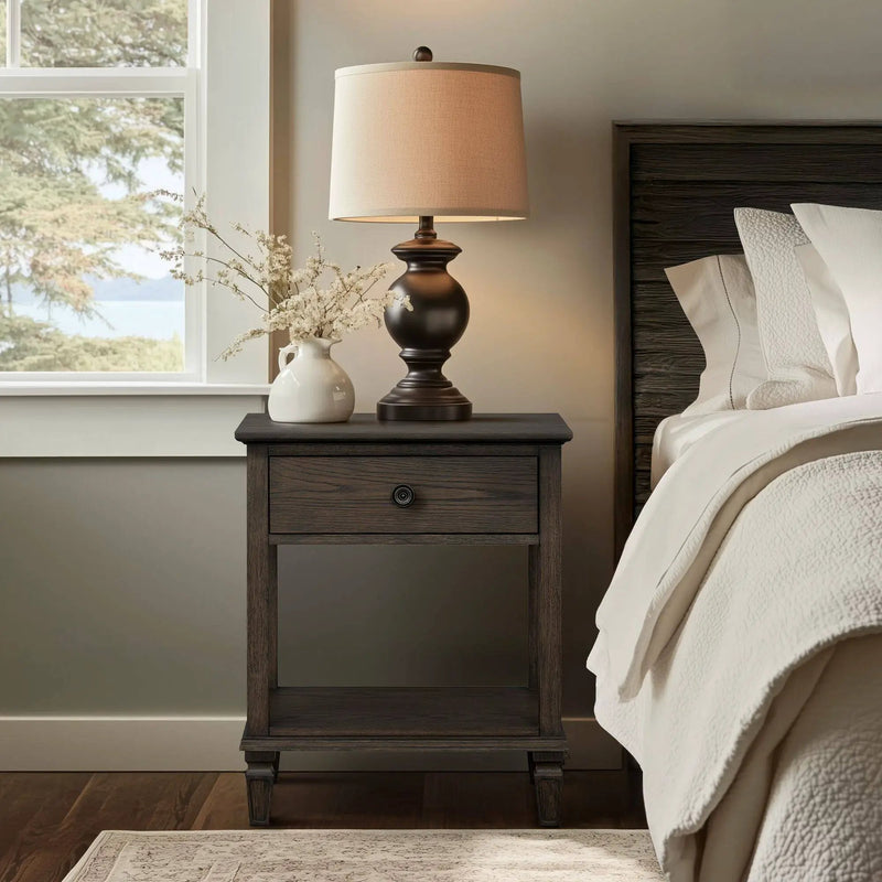 Victoria - Bedside Table With Drawer And Shelf by HouseOfZazla