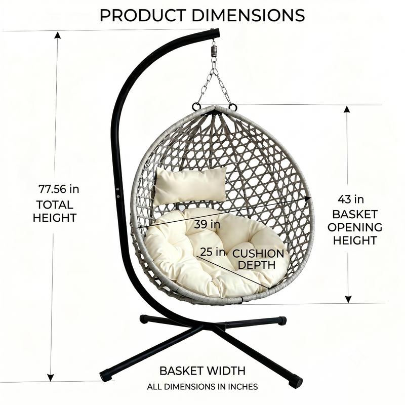 Foldable Hanging Egg Chair with Stand by HouseOfZazla