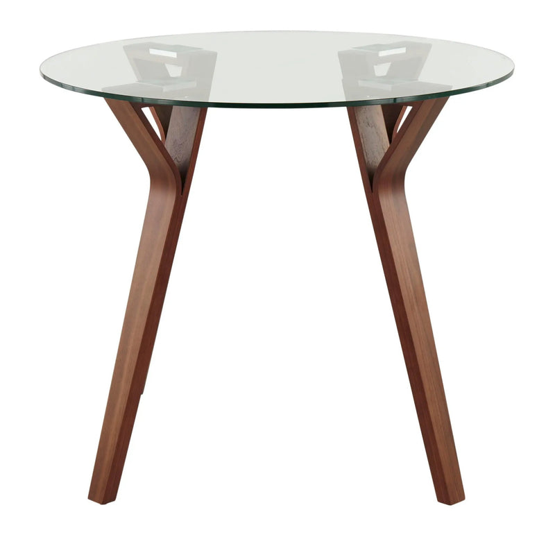 Folia - Mid-Century Modern Round Dinette Table - Walnut / Clear by Unique Piece Furniture