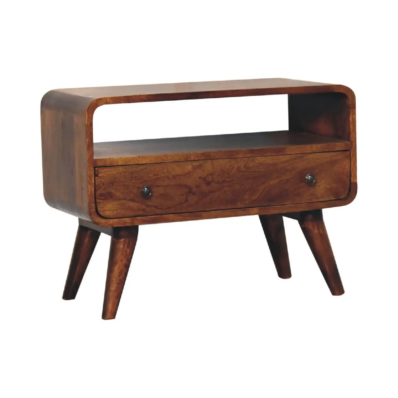 Mini Curved Media Unit - Chestnut by HouseOfZazla