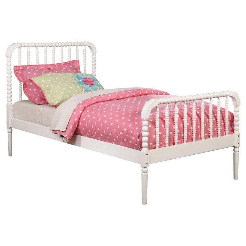 Jones Wood Twin Open Frame Bed White by Unique Piece Furniture