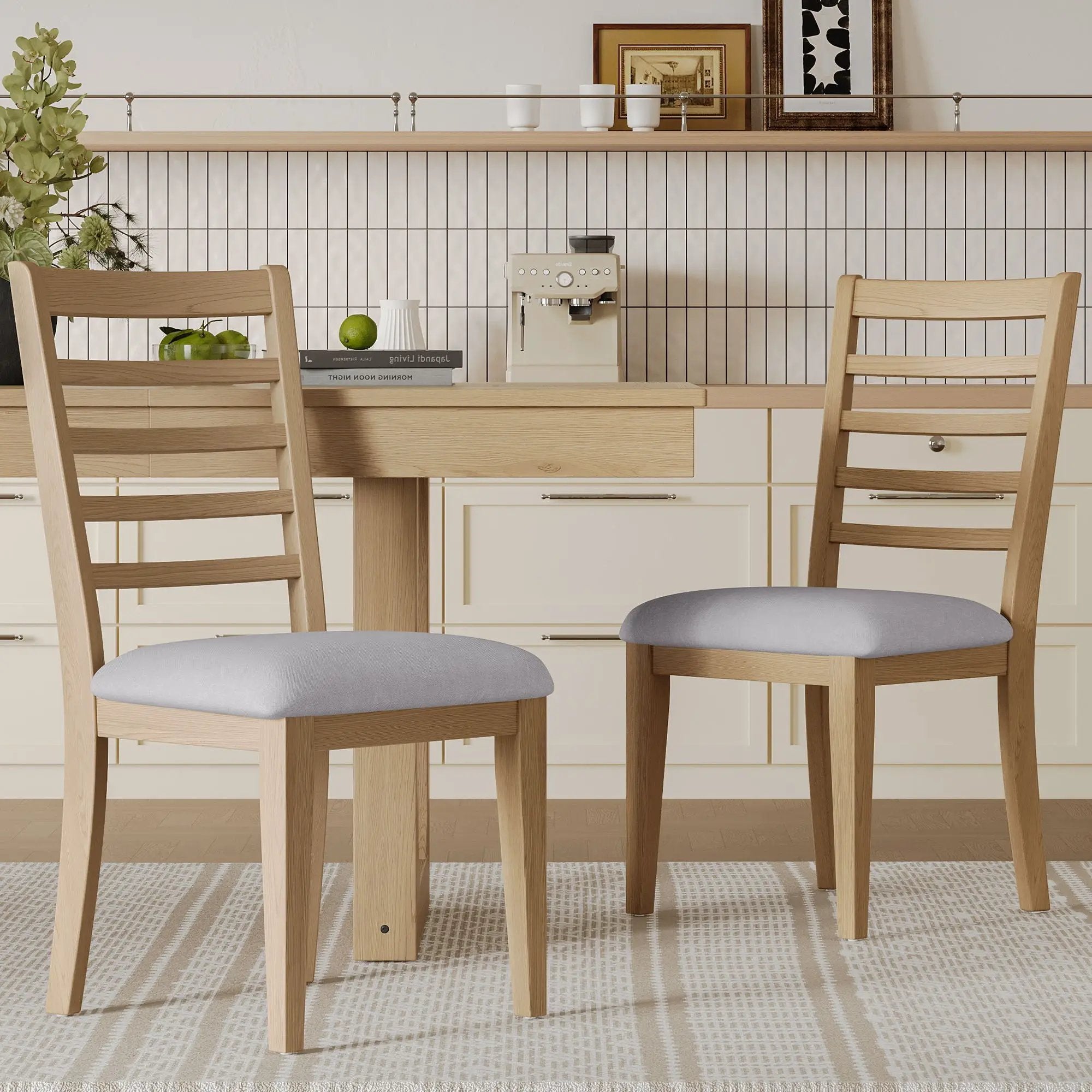 Upholstered Armless Chairs With High Ladder Back by HouseOfZazla