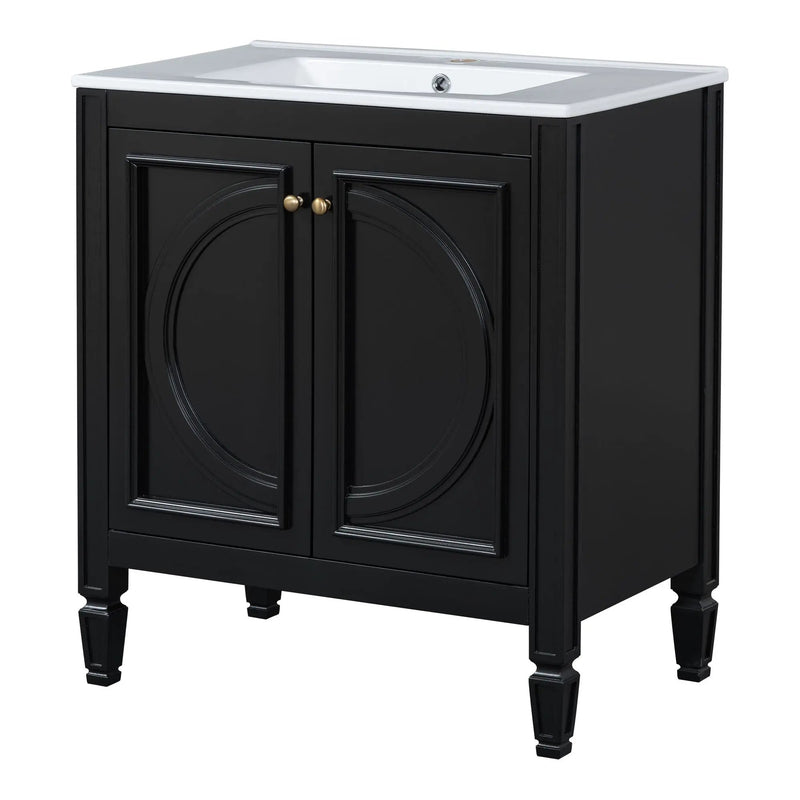 Double Sink Bathroom Vanity Set with Wall Mount Mirror Cabinet by HouseOfZazla
